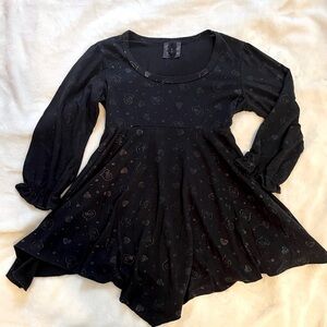 Weavers Black Asymmetrical Fit and Flare Dress